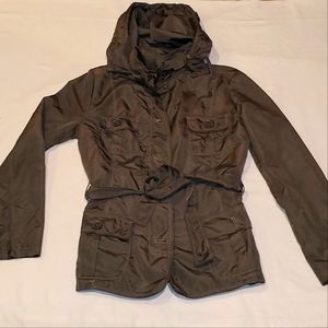 ZARA basics jacket. Hood green